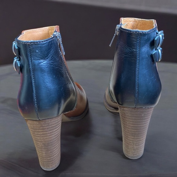 Madewell Reid Two-Tone Leather Ankle Boots in Black & Chestnut size 7.5 - Picture 5 of 13